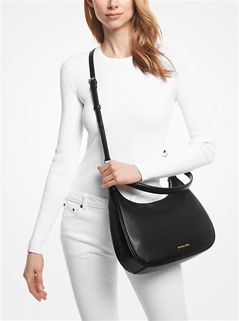 michael kors leather wrap stitching with chain handle|Cora Medium Pebbled Leather Shoulder Bag .